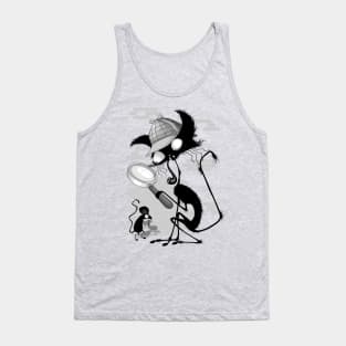 Cat Cartoon Funny Sherlock Holmes Parody Tank Top